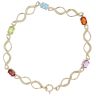 9ct Yellow Gold Multi Gemstone Bracelet 7"