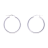 Silver Plain Hoop Earrings by Icesia
