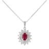 9ct White Gold 0.55cts Diamond And Ruby Pendant And 18" Chain