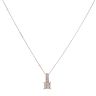 9ct White Gold 0.45ct Brilliant and Princess Cut Diamond Cluster Pendant and Chain 18"