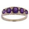 9ct Yellow Gold Amethyst Five Stone Ring
