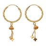 22ct Yellow Gold Tassel Dropper Hoop Earrings