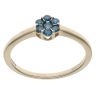 9ct Yellow Gold Blue Glass Cluster Ring