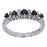 9ct White Gold 0.10ct Diamond and Sapphire Ring