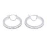 Silver Cubic Zirconia Channel Set 25mm Hoop Earrings by Icesia