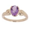 9ct Yellow Gold Created Amethyst Single Stone Ring