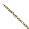 9ct Yellow Gold 0.05ct Diamond and Peridot Bracelet 7.5"