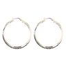 14ct Yellow and White Gold Two Band Hoop Earrings