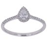 9ct White Gold 0.50ct Brilliant and Pear Cut Lab Grown Diamond Cluster Ring