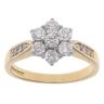18ct Yellow Gold 0.75ct Diamond Cluster Ring