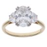 9ct Yellow Gold 2.61ct Oval and Modified Trapeze Cut Lab Grown Diamond Trilogy Ring