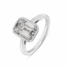 9ct White Gold 3.00ct Emerald Cut Lab Grown Diamond Solitaire Ring