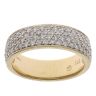 18ct Yellow Gold 1.00ct Brilliant Cut Four Row Fancy Ring