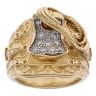 9ct Yellow Gold Cubic Zirconia Saddle Ring