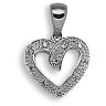 9ct White Gold 0.05ct Diamond Heart Pendant