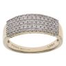 9ct Yellow Gold 0.25ct Brilliant Cut Diamond Four Row Cluster Ring