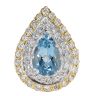 18ct Yellow Gold Aquamarine And Diamond Pear Shaped Cluster Ring
