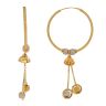 22ct Yellow Gold Orbit Dropper Hoop Earrings