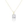9ct Yellow Gold 1.00ct Princess Cut Lab Grown Diamond Shaped Pendant Necklace G VS