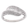 9ct White Gold 0.33ct Emerald And Brilliant Cut Diamond Ring