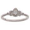 9ct White Gold 0.25ct Pear and Brilliant Cut Diamond Cluster Ring