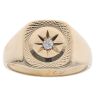9ct Yellow Gold 0.05ct Diamond Patterned Signet Ring