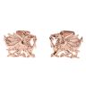 9ct Rose Gold 0.02ct Diamond Welsh Dragon Clogau Cufflinks