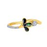 22ct Yellow Gold Cubic Zirconia Ring Band with enamel