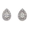 18ct White Gold 0.35ct Brilliant and Pear Cut Diamond Cluster Stud Earrings
