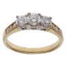 18ct Yellow Gold 1.00ct Brilliant Cut Diamond Trilogy Ring