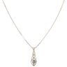 9ct Yellow Gold Blue Topaz Solitaire Pendant and Box Chain 16"