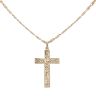 9ct Yellow Gold Patterned Cross Pendant and Chain 28"