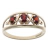 9ct Yellow Gold Garnet Three Stone Ring