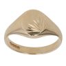 9ct Yellow Gold Diamond Cut Patterned Signet Ring