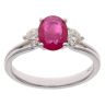18ct White Gold 0.42ct Brilliant Cut Diamond and Ruby Three Stone Ring