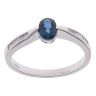 18ct White Gold 0.16ct Diamond and Sapphire Single Stone Ring