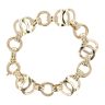 14ct Yellow Gold Circle Link Fancy 8" Bracelet