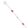 9ct White Gold 0.13ct Diamond And Created Ruby Bracelet 7"