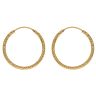 22ct Yellow Gold Dot Cut Hoop Earrings