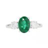 18ct White Gold Diamond And Emerald Ring