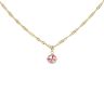 14ct Yellow Gold Cubic Zirconia And Pink Enamel Butterfly Pendant And 18" Chain