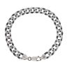Silver Oxide Flab Curb Bracelet 8"