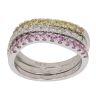 18ct White Gold 0.30ct Brilliant Cut Diamond and Yellow and Pink Sapphire  Wave Eternity Ring