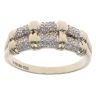 9ct Yellow Gold 0.25ct Brilliant Cut Diamond Two Row Fancy Ring