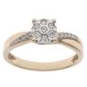 9ct Yellow Gold 0.20ct Brilliant Cut Diamond Twist Cluster Ring