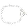 Silver Heart T-Bar Bracelet 8" By Icesia