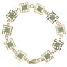9ct Yellow Gold Jade Fancy Bracelet 7.5"