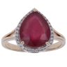 9ct Yellow Gold Ruby and Cubic Zirconia Cluster Ring