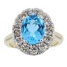 9ct Yellow Gold 1ct Diamond And Topaz Cluster Ring