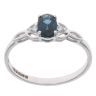 9ct White Gold 0.03ct Diamond and Sapphire Ring